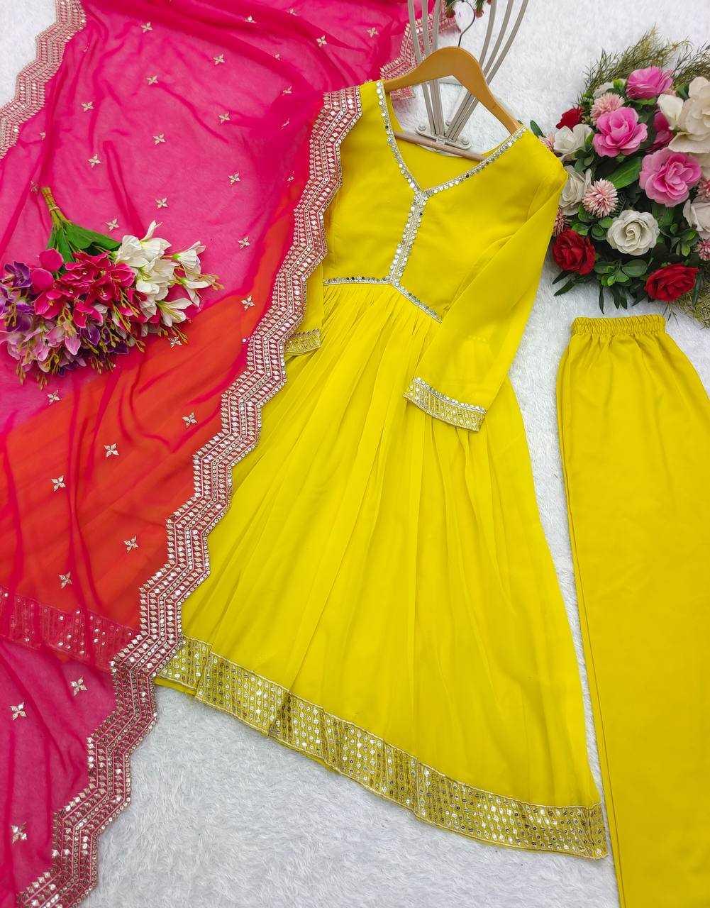 EMBROIDERY ANARKALI LONG GEORGETTE WORK GOWNS - TREND BUY