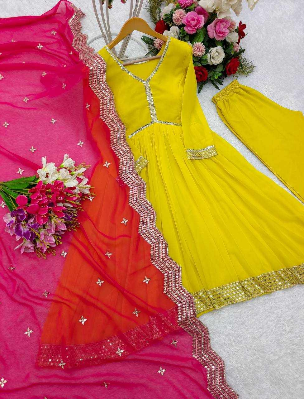 EMBROIDERY ANARKALI LONG GEORGETTE WORK GOWNS - TREND BUY