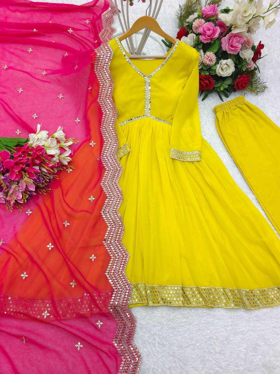 EMBROIDERY ANARKALI LONG GEORGETTE WORK GOWNS - TREND BUY