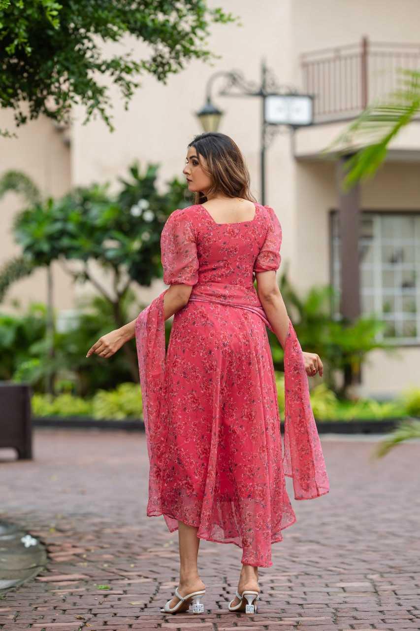 PRINTED FANCY PARTY LONG GEORGETTE GOWNS - TREND BUY