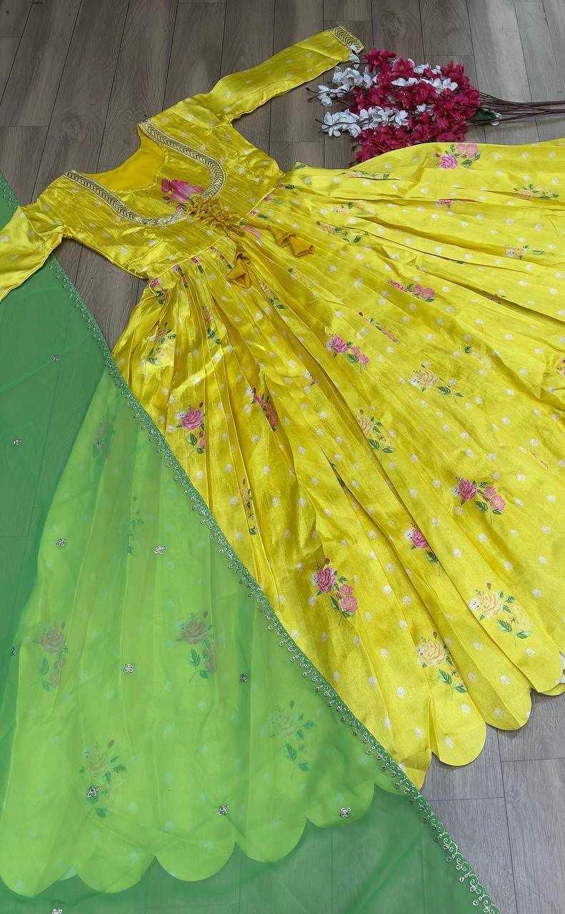 PRINTED EMBROIDERY ANRKALI LONG GOWNS - TREND BUY