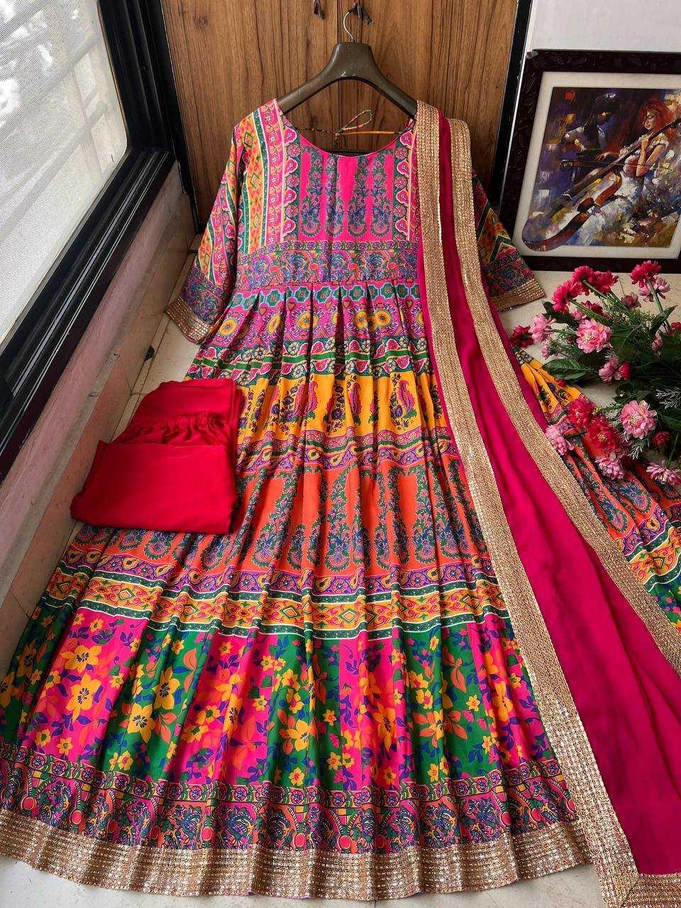 Anarkali Long Printed Gowns – Elegant Ethnic Wear for Special Occasions - TREND BUY