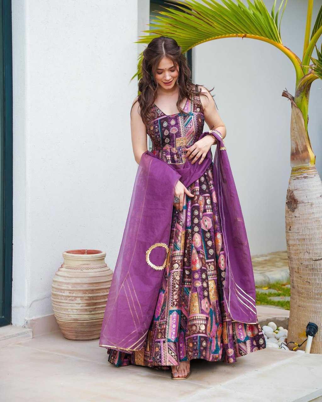 PRINTED FANCY ANARKALI PARTY LONG DIWALI COLLECTIONS GOWNS - TREND BUY