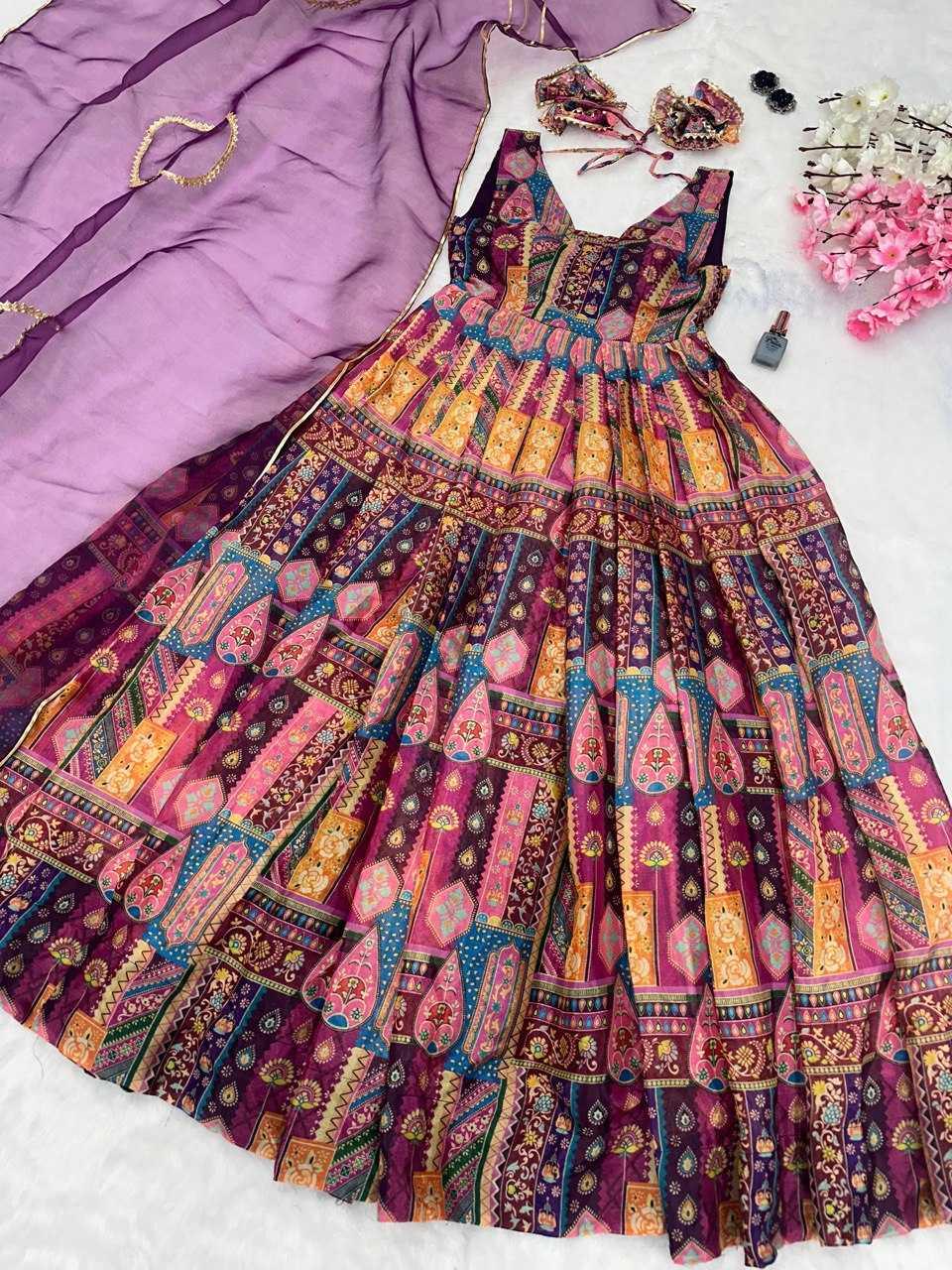 PRINTED FANCY ANARKALI PARTY LONG DIWALI COLLECTIONS GOWNS - TREND BUY