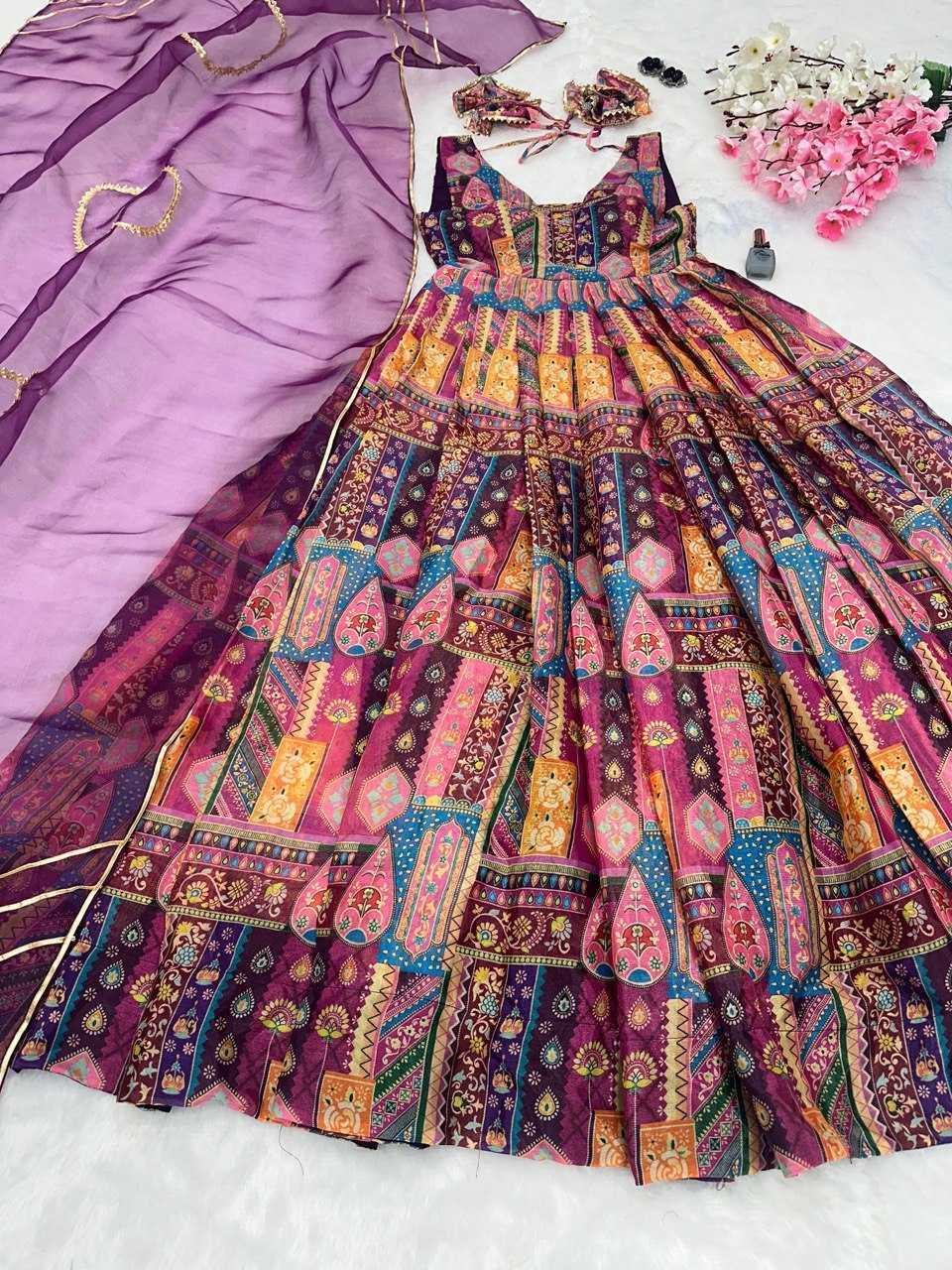 PRINTED FANCY ANARKALI PARTY LONG DIWALI COLLECTIONS GOWNS - TREND BUY