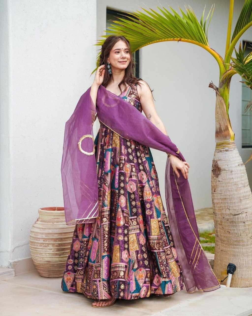 PRINTED FANCY ANARKALI PARTY LONG DIWALI COLLECTIONS GOWNS - TREND BUY