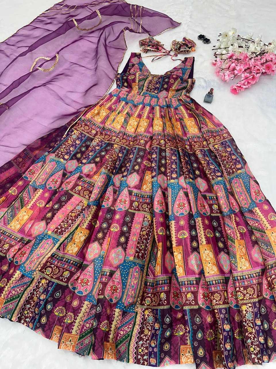PRINTED FANCY ANARKALI PARTY LONG DIWALI COLLECTIONS GOWNS - TREND BUY