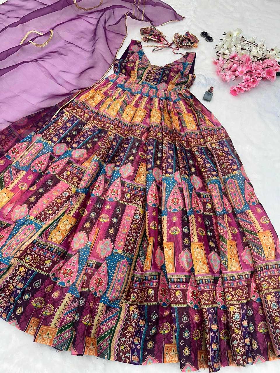 PRINTED FANCY ANARKALI PARTY LONG DIWALI COLLECTIONS GOWNS - TREND BUY