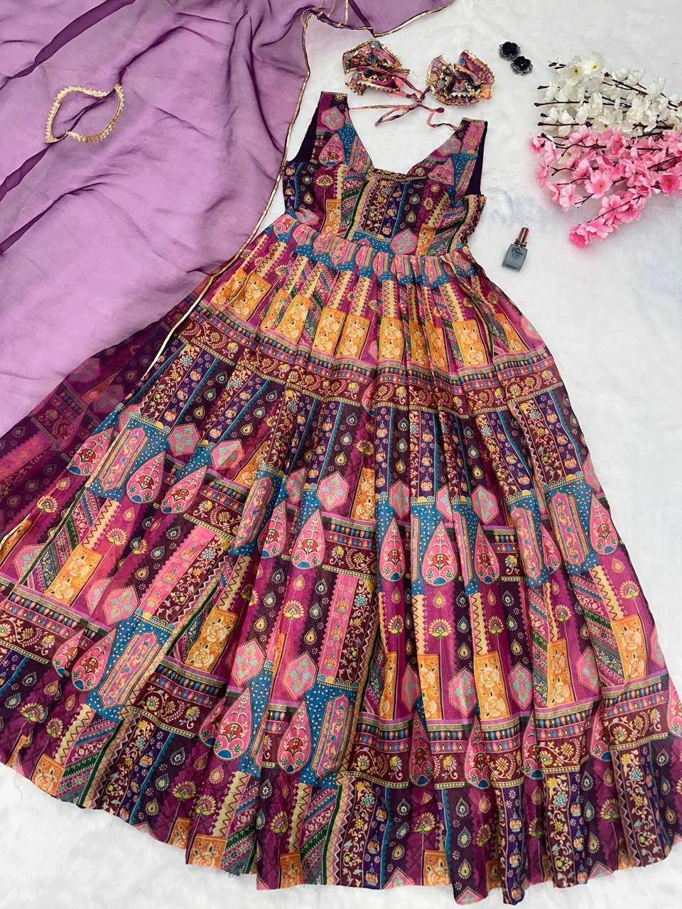 PRINTED FANCY ANARKALI PARTY LONG DIWALI COLLECTIONS GOWNS - TREND BUY