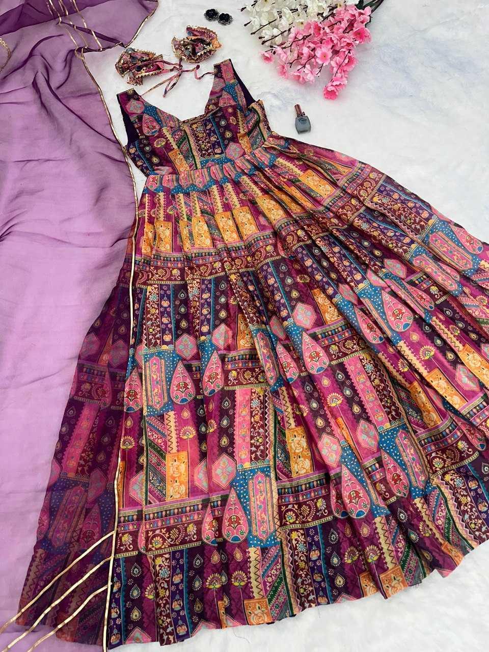 PRINTED FANCY ANARKALI PARTY LONG DIWALI COLLECTIONS GOWNS - TREND BUY