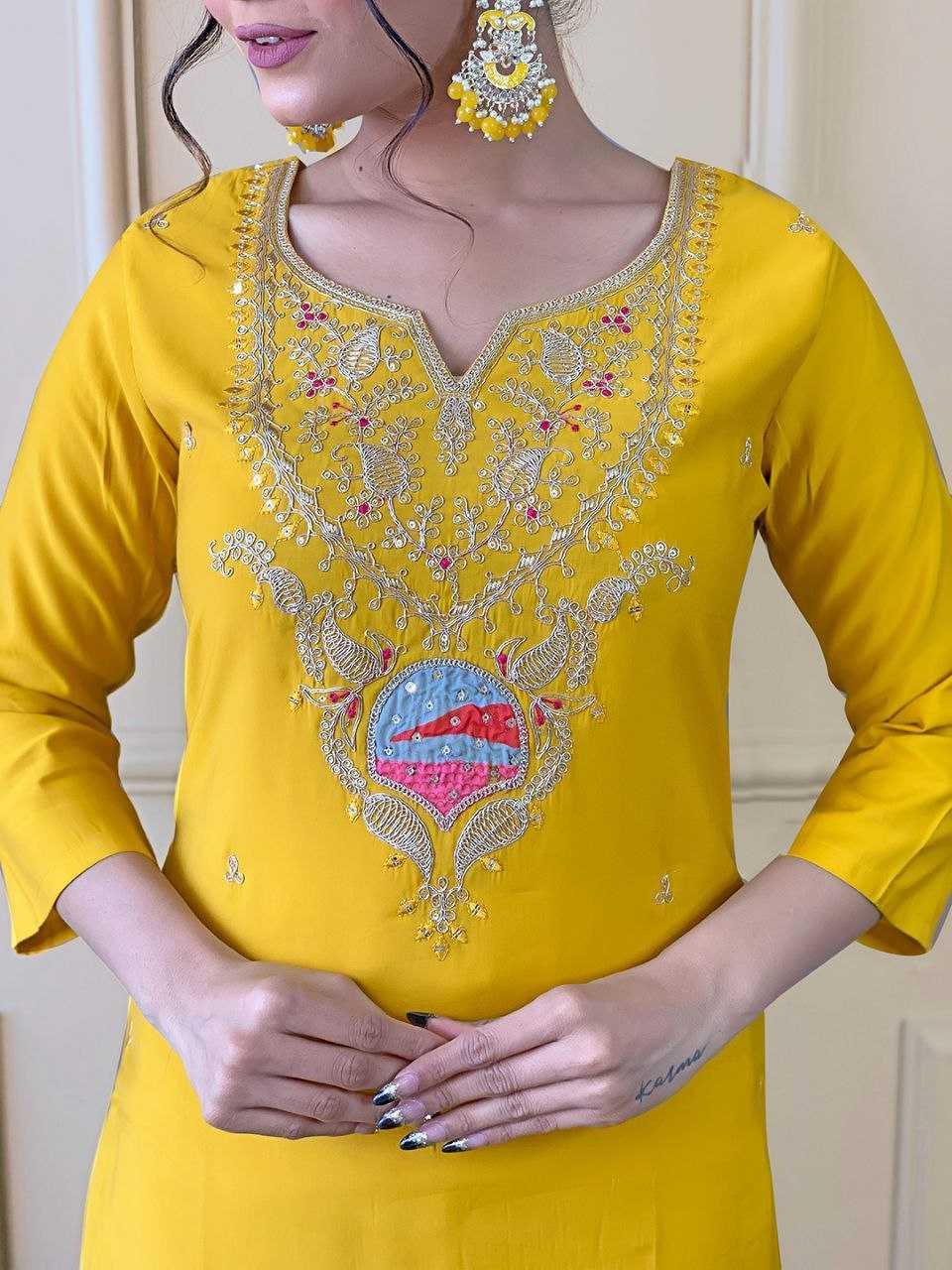 SILK PARTY WEAR WEDDING CHANDERI SUITS - TREND BUY