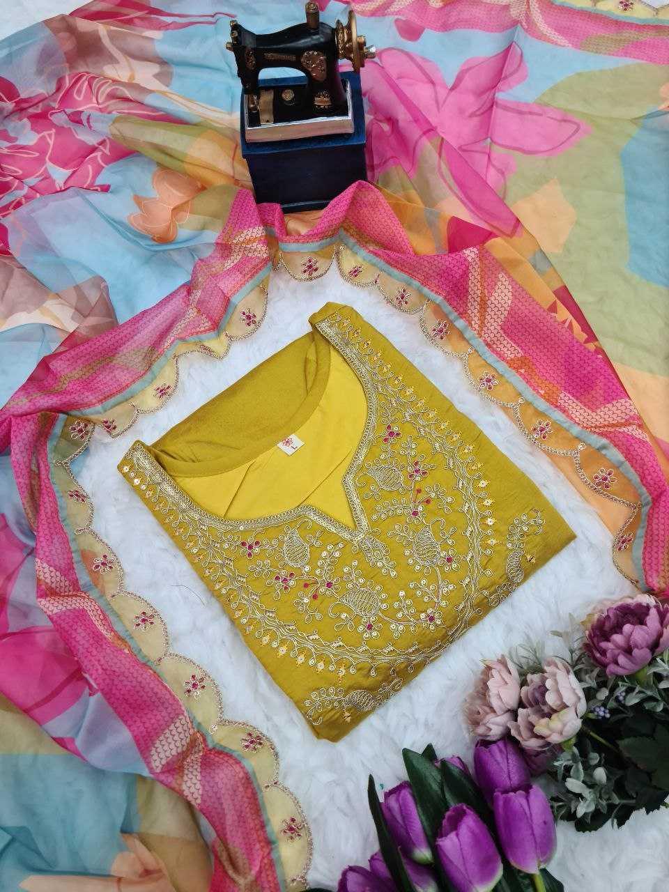 SILK PARTY WEAR WEDDING CHANDERI SUITS - TREND BUY