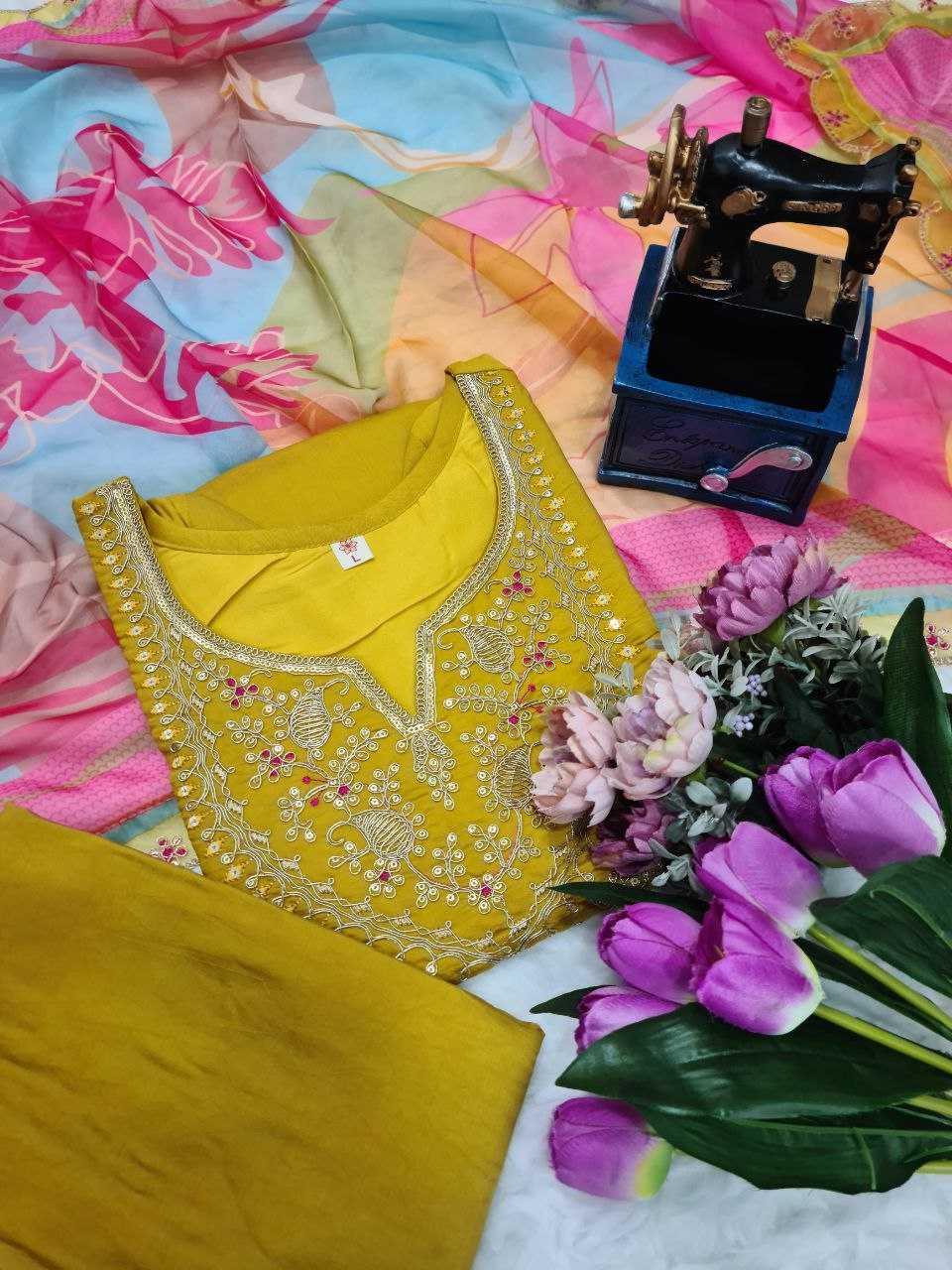 SILK PARTY WEAR WEDDING CHANDERI SUITS - TREND BUY