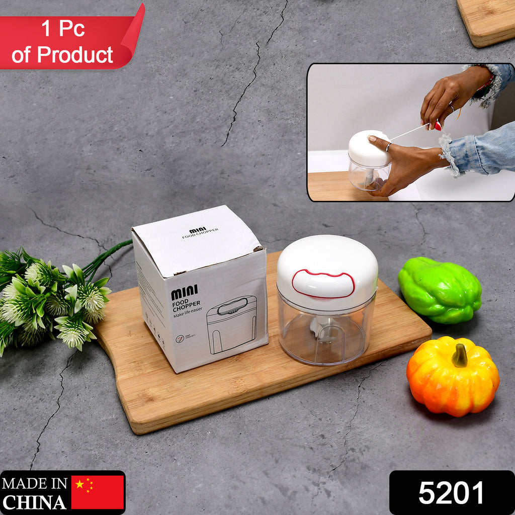 5201 Mini Food Chopper with clear bowl and sharp blades, perfect for small kitchen tasks