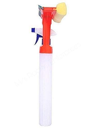 Multi-Purpose Glass Cleaning Wiper Dual Side Blade Rubber & Sponge with Handle (Multicolor) Default Title