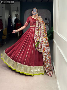 Zari Weave Chanderi Lehenga Choli for Women | Festive & Wedding Wear