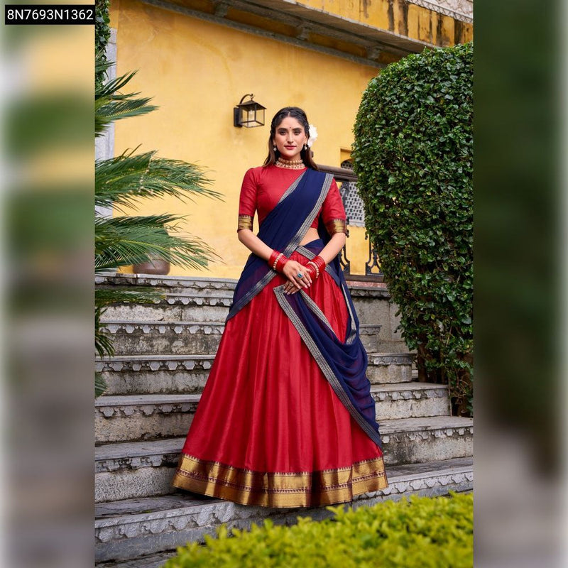Zari Weaving Poly Cotton Half Saree Lehenga | TRENDBUY TREND BUY Zari Weaving Poly Cotton Half Saree Lehenga | TRENDBUY TREND BUY