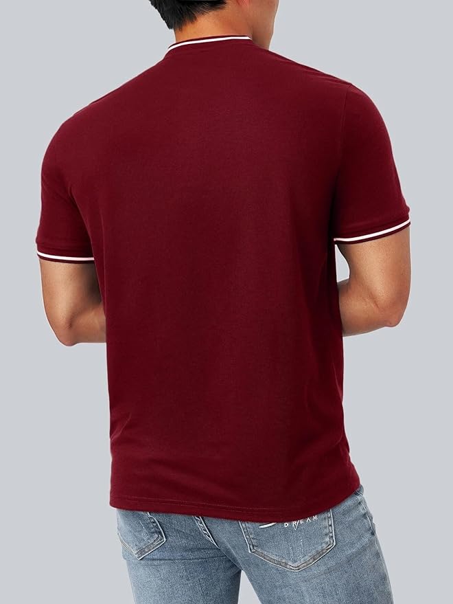 Men Solid Polo Neck Cotton T-Shirt ( Pack of 3 ) Maroon XL